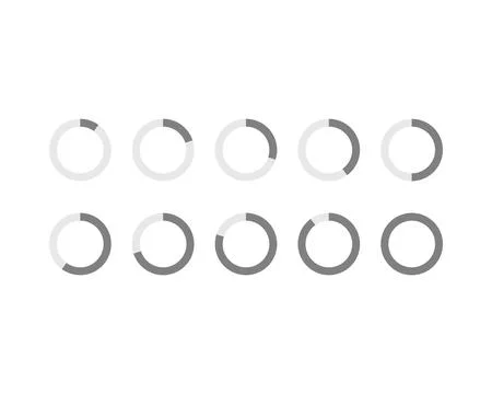 Collection Loading bar status icon. Vector illustration. Set of vector loaded Stock Illustration