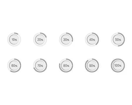 Collection Loading bar status icon. Vector illustration. Set of vector loaded Stock Illustration