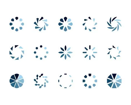 Collection Loading bar status icon. Vector illustration. Set of vector loaded Stock Illustration