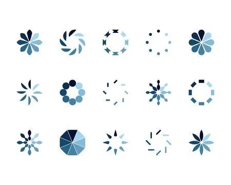 Collection Loading bar status icon. Vector illustration. Set of vector loaded Stock Illustration