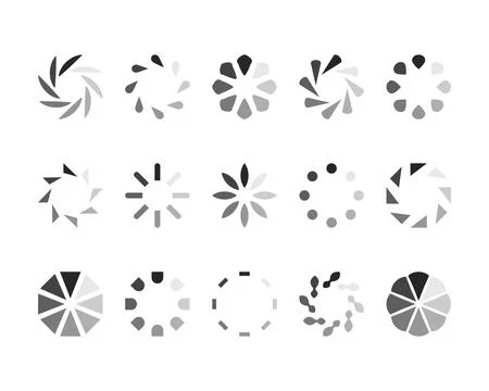 Collection Loading bar status icon. Vector illustration. Set of vector load.. Stock Illustration