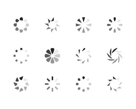 Collection Loading bar status icon. Vector illustration. Set of vector load.. Stock Illustration