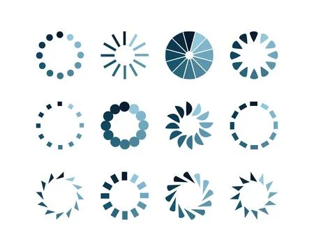 Collection Loading bar status icon. Vector illustration. Set of vector load.. Stock Illustration