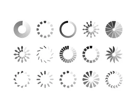 Collection Loading bar status icon. Vector illustration. Set of vector loaded Stock Illustration