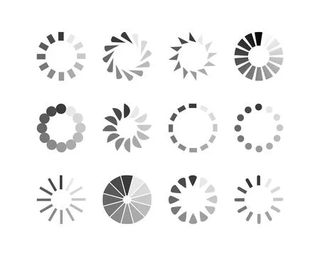 Collection Loading bar status icon. Vector illustration. Set of vector loaded Stock Illustration