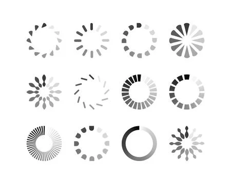 Collection Loading bar status icon. Vector illustration. Set of vector loaded Illustrazione stock