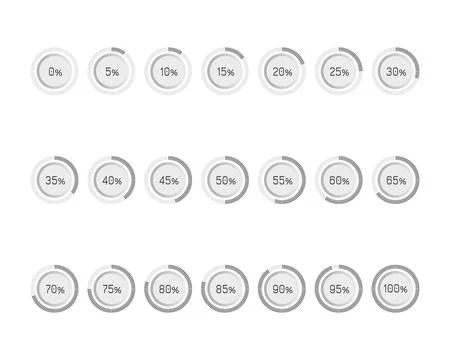 Collection Loading bar status icon. Vector illustration. Set of vector loaded Illustrazione stock