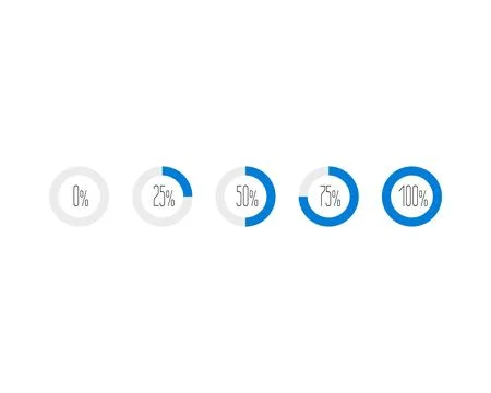 Collection Loading bar status icon. Vector illustration. Set of vector load.. Ilustración de archivo