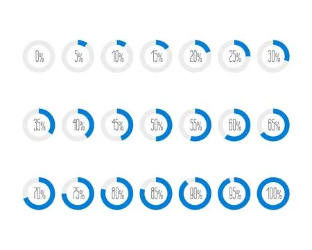 Collection Loading bar status icon. Vector illustration. Set of vector load.. Stock Illustration