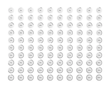 Collection Loading bar status icon. Vector illustration. Set of vector loaded Stock Illustration