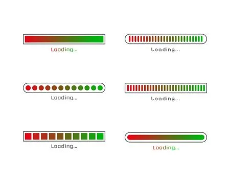 Collection Loading bar status icon. Vector illustration. Set of vector loaded Stock Illustration