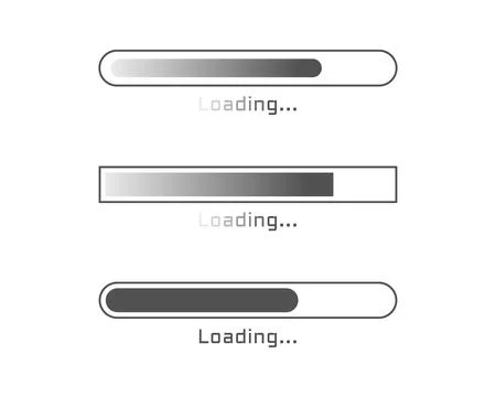 Collection Loading bar status icon. Vector illustration. Set of vector load.. Ilustración de archivo