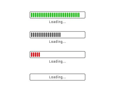 Collection Loading bar status icon. Vector illustration. Set of vector loaded Stock Illustration