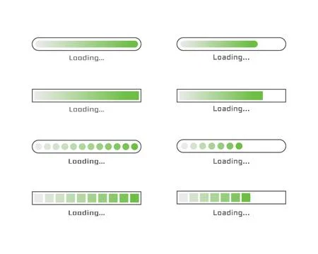 Collection Loading bar status icon. Vector illustration. Set of vector loaded Stock Illustration