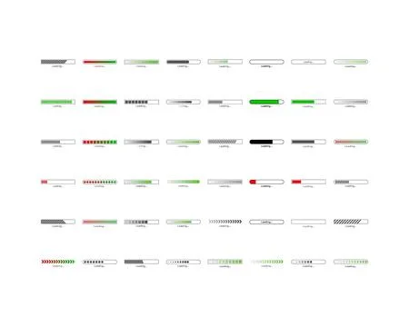 Collection Loading bar status icon. Vector illustration. Set of vector load.. Stock Illustration