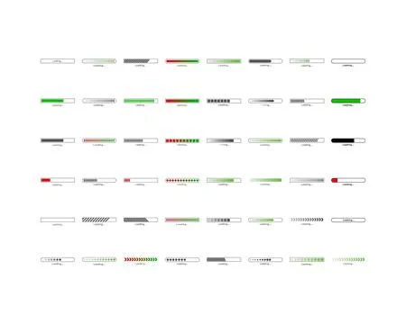 Collection Loading bar status icon. Vector illustration. Set of vector load.. イラスト素材