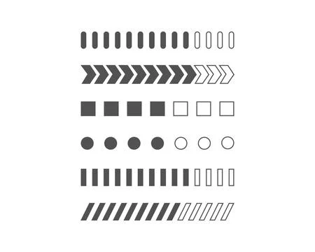 Collection Loading bar status icon. Vector illustration. Set of vector load.. Stock Illustration