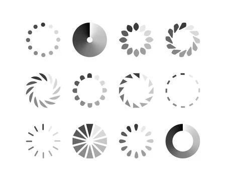 Collection Loading bar status icon. Vector illustration. Set of vector loaded Stock-Illustration