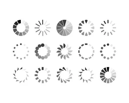 Collection Loading bar status icon. Vector illustration. Set of vector loaded Stock Illustration