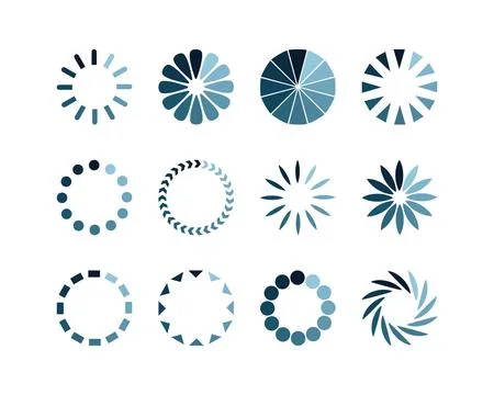 Collection Loading bar status icon. Vector illustration. Set of vector load.. Stock Illustration