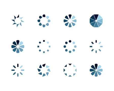 Collection Loading bar status icon. Vector illustration. Set of vector loaded Stock Illustration