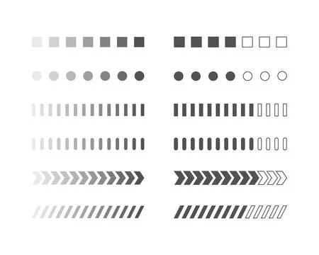 Collection Loading bar status icon. Vector illustration. Set of vector load.. Ilustración de archivo