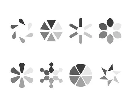 Collection Loading bar status icon. Vector illustration. Set of vector load.. Stock Illustration