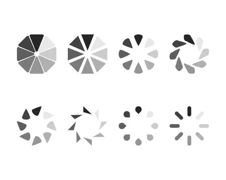 Collection Loading bar status icon. Vector illustration. Set of vector load.. Stock Illustration