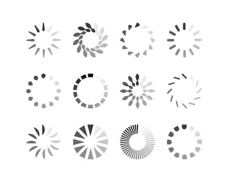 Collection Loading bar status icon. Vector illustration. Set of vector loaded Stock Illustration