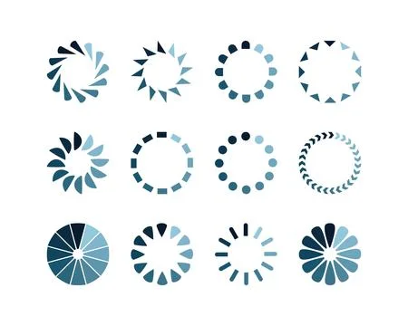 Collection Loading bar status icon. Vector illustration. Set of vector load.. Stock Illustration