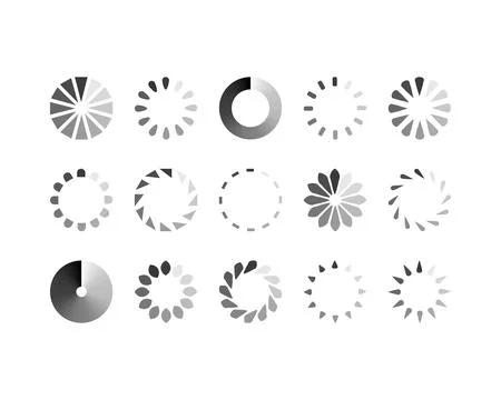 Collection Loading bar status icon. Vector illustration. Set of vector loaded Stock Illustration