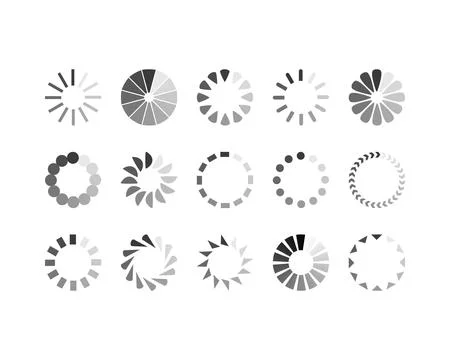 Collection Loading bar status icon. Vector illustration. Set of vector loaded Stock-Illustration