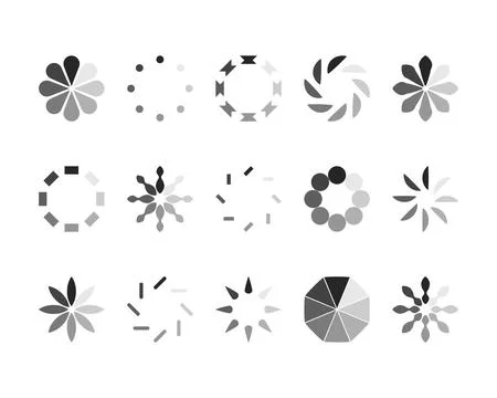 Collection Loading bar status icon. Vector illustration. Set of vector load.. Stock Illustration