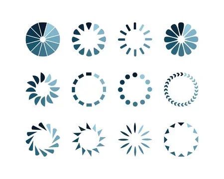 Collection Loading bar status icon. Vector illustration. Set of vector load.. Stock Illustration