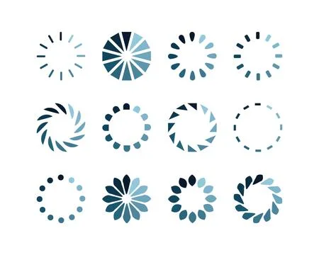 Collection Loading bar status icon. Vector illustration. Set of vector load.. Stock Illustration