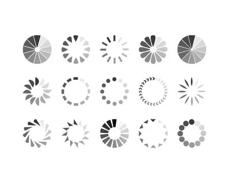 Collection Loading bar status icon. Vector illustration. Set of vector loaded Stock Illustration