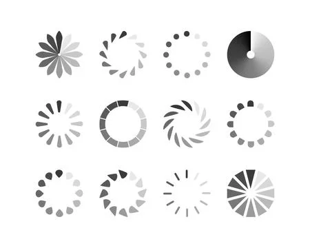 Collection Loading bar status icon. Vector illustration. Set of vector loaded Stock Illustration