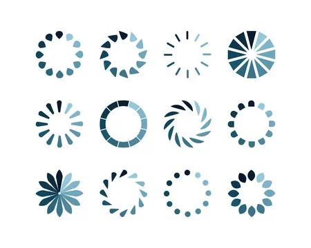 Collection Loading bar status icon. Vector illustration. Set of vector load.. Illustrazione stock