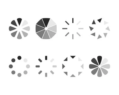 Collection Loading bar status icon. Vector illustration. Set of vector load.. Stock Illustration