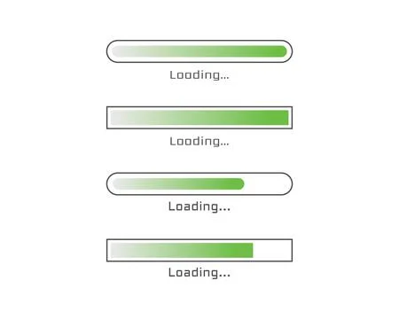 Collection Loading bar status icon. Vector illustration. Set of vector loaded Stock Illustration