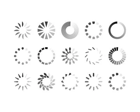 Collection Loading bar status icon. Vector illustration. Set of vector loaded Illustrazione stock