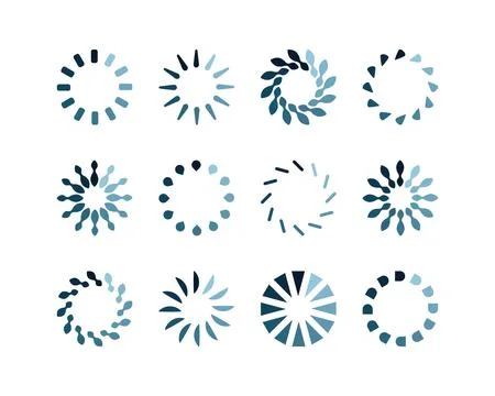 Collection Loading bar status icon. Vector illustration. Set of vector load.. Stock Illustration