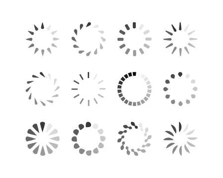 Collection Loading bar status icon. Vector illustration. Set of vector loaded Stock Illustration