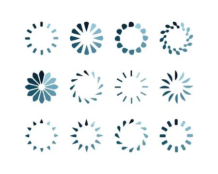 Collection Loading bar status icon. Vector illustration. Set of vector load.. Stock Illustration