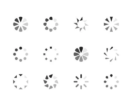 Collection Loading bar status icon. Vector illustration. Set of vector load.. Stock Illustration