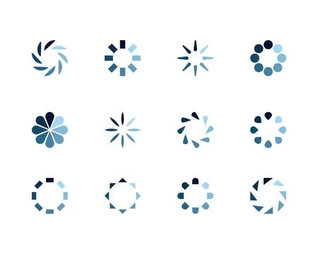 Collection Loading bar status icon. Vector illustration. Set of vector loaded Stock Illustration