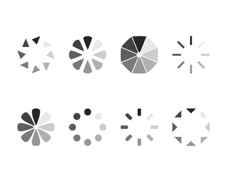 Collection Loading bar status icon. Vector illustration. Set of vector load.. Stock Illustration