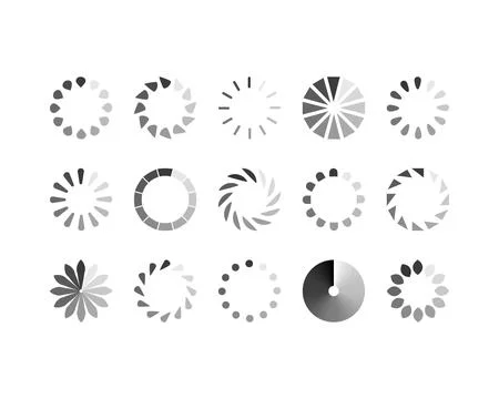 Collection Loading bar status icon. Vector illustration. Set of vector loaded Ilustración de archivo