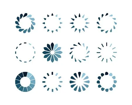 Collection Loading bar status icon. Vector illustration. Set of vector load.. Stock Illustration