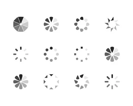 Collection Loading bar status icon. Vector illustration. Set of vector load.. Stock Illustration